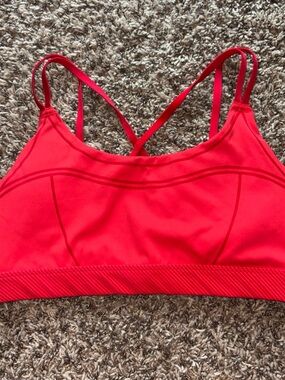 aerie Red Strappy Crossback Sports Bralette